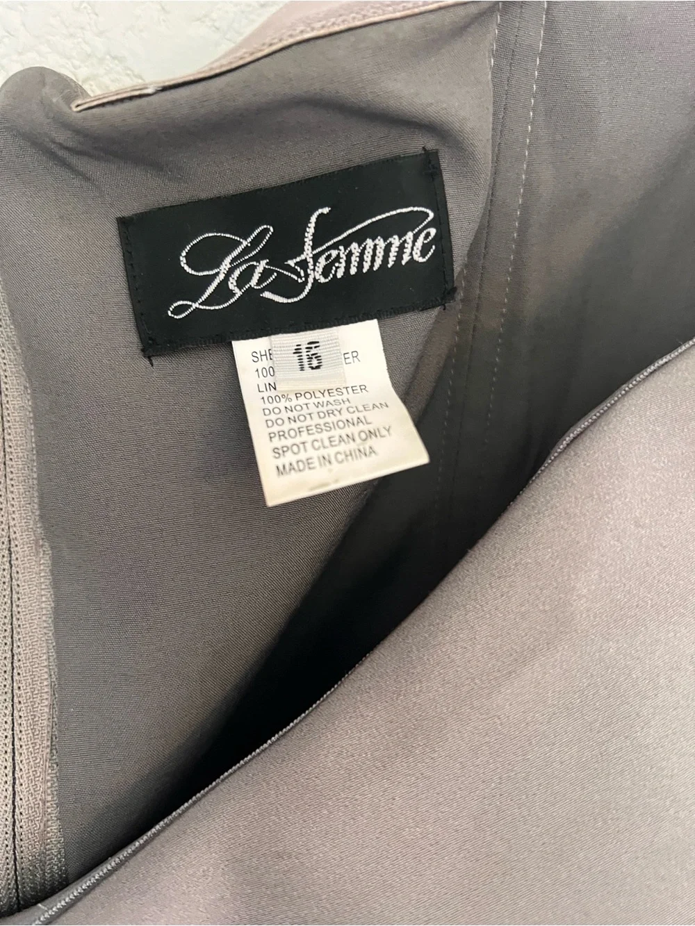 La Femme Gray Taupe Draped Sleeveless Maxi Dress